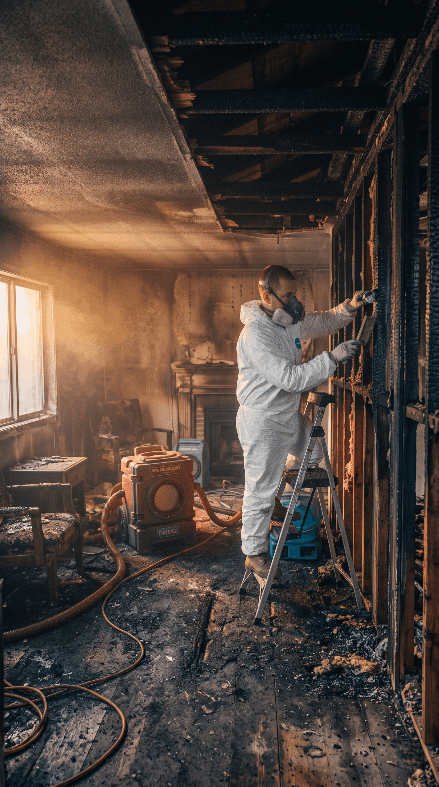 Dallas fire damage restoration IICRC certified technician on site